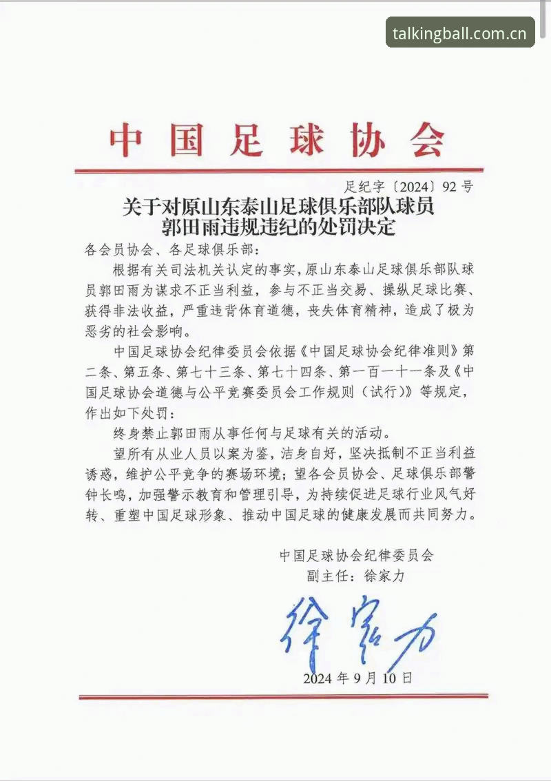 谈球吧网页版 中国足协第三批禁足名单最新动态:65人受罚,行业整顿进入深水区